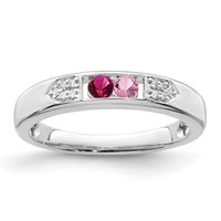 14K White Gold Family Jewelry Diamond Semi-Set Ring view 2