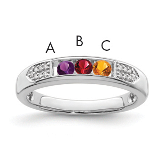 14K White Gold Family Jewelry Diamond Semi-Set Ring (XMRW48/3)