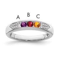 14K White Gold Family Jewelry Diamond Semi-Set Ring view 1