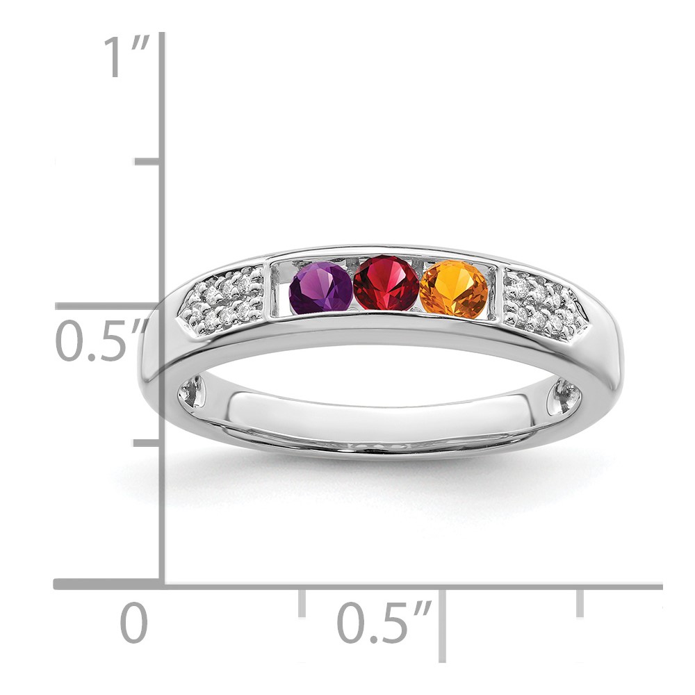 14K White Gold Family Jewelry Diamond Semi-Set Ring (XMRW48/3)