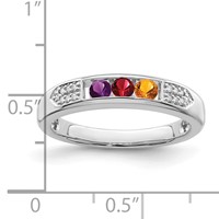 14K White Gold Family Jewelry Diamond Semi-Set Ring view 4