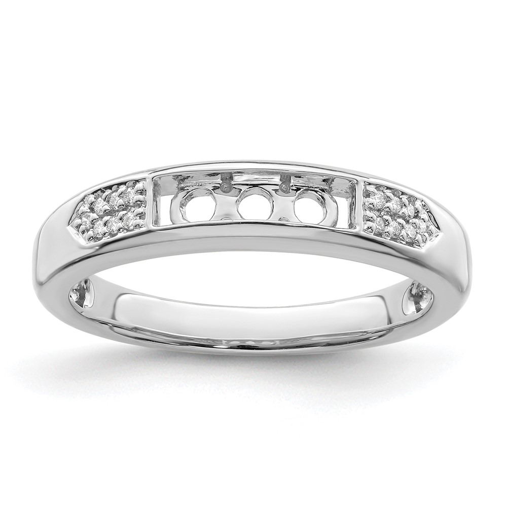 14K White Gold Family Jewelry Diamond Semi-Set Ring (XMRW48/3)