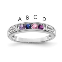 14K White Gold Family Jewelry Diamond Semi-Set Ring view 1