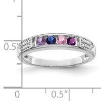 14K White Gold Family Jewelry Diamond Semi-Set Ring view 4