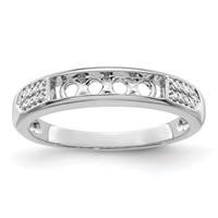 14K White Gold Family Jewelry Diamond Semi-Set Ring view 5