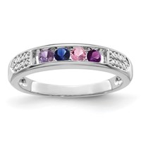 14K White Gold Family Jewelry Diamond Semi-Set Ring view 2