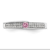 14K White Gold Family Jewelry Diamond Semi-Set Ring view 5