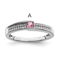14K White Gold Family Jewelry Diamond Semi-Set Ring view 1