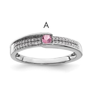Birthstone and Diamond Mother's Ring Semi-Mount      
