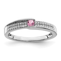 14K White Gold Family Jewelry Diamond Semi-Set Ring view 2