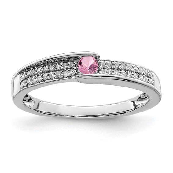 Birthstone and Diamond Mother's Ring