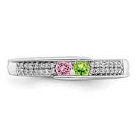 14K White Gold Family Jewelry Diamond Semi-Set Ring view 5