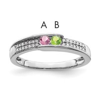 14K White Gold Family Jewelry Diamond Semi-Set Ring view 1