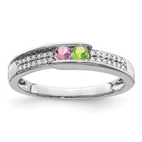 14K White Gold Family Jewelry Diamond Semi-Set Ring view 2