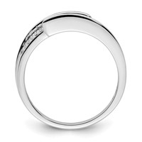 14K White Gold Family Jewelry Genuine Stone & Diamond Set Ring view 3
