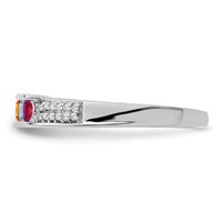 14K White Gold Family Jewelry Genuine Stone & Diamond Set Ring view 4