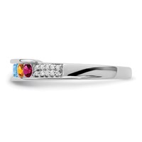 14K White Gold Family Jewelry Diamond Semi-Set Ring view 4
