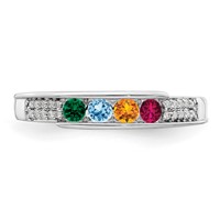 14K White Gold Family Jewelry Diamond Semi-Set Ring view 5