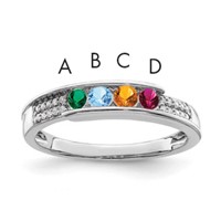14K White Gold Family Jewelry Diamond Semi-Set Ring view 1