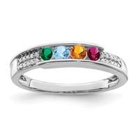 14K White Gold Family Jewelry Diamond Semi-Set Ring view 2