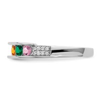 14K White Gold Family Jewelry Diamond Semi-Set Ring view 4