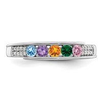 14K White Gold Family Jewelry Diamond Semi-Set Ring view 5