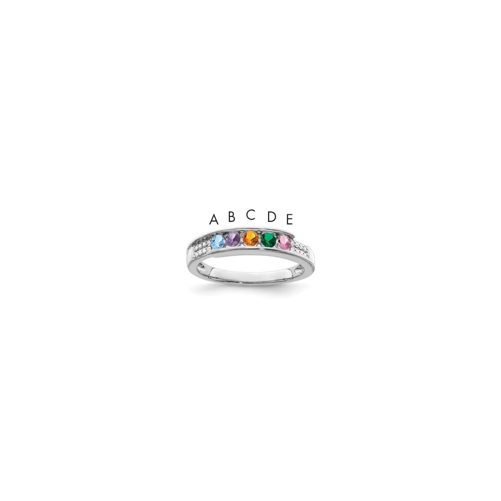 14K White Gold Family Jewelry Diamond Semi-Set Ring