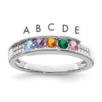 14K White Gold Family Jewelry Diamond Semi-Set Ring view 1