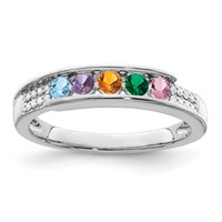14K White Gold Family Jewelry Diamond Semi-Set Ring view 2