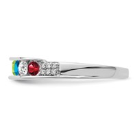 14K White Gold Family Jewelry Diamond Semi-Set Ring view 4