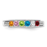 14K White Gold Family Jewelry Diamond Semi-Set Ring view 5