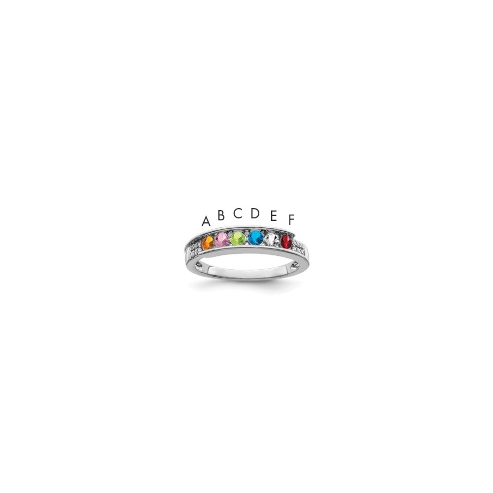 14K White Gold Family Jewelry Diamond Semi-Set Ring