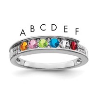 14K White Gold Family Jewelry Diamond Semi-Set Ring view 1