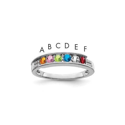 14K White Gold Family Jewelry Diamond Semi-Set Ring