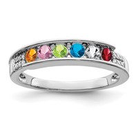 14K White Gold Family Jewelry Diamond Semi-Set Ring view 2