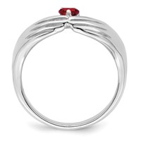 14K White Gold 1 Genuine Stone Family Ring view 3