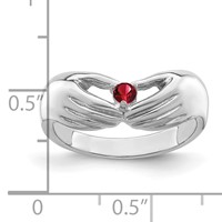 14K White Gold 1 Genuine Stone Family Ring view 4