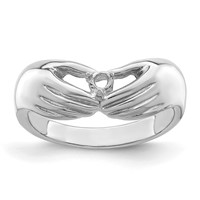 14K White Gold 1 Genuine Stone Family Ring view 5