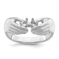 14K White Gold 2 Synthetic Stone Family Ring view 5