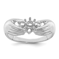 14K White Gold 4 Genuine Stone Family Ring view 5