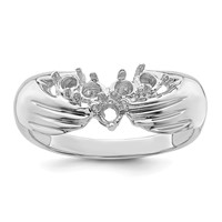 14K White Gold 5 Synthetic Stone Family Ring view 5