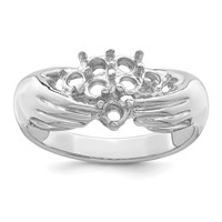 14K White Gold 7 Genuine Stone Family Ring view 5
