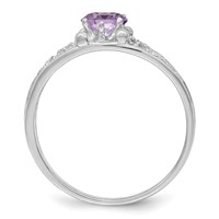14K White Gold 1 Synthetic Stone Family Ring view 3