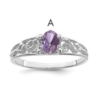14K White Gold 1 Synthetic Stone Family Ring view 1