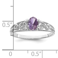 14K White Gold 1 Synthetic Stone Family Ring view 4