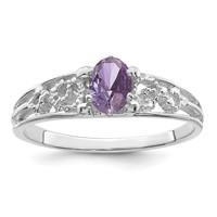 14K White Gold 1 Synthetic Stone Family Ring view 2