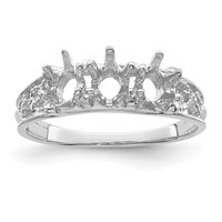 14K White Gold 3 Synthetic Stone Family Ring view 5