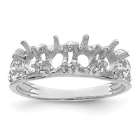 14K White Gold 4 Genuine Stone Family Ring view 5