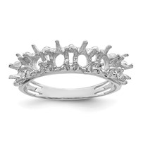 14K White Gold 6 Synthetic Stone Family Ring view 5