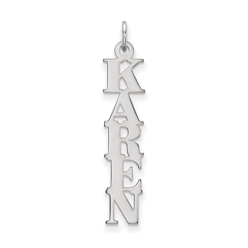 14K White Gold Name Plate Charm